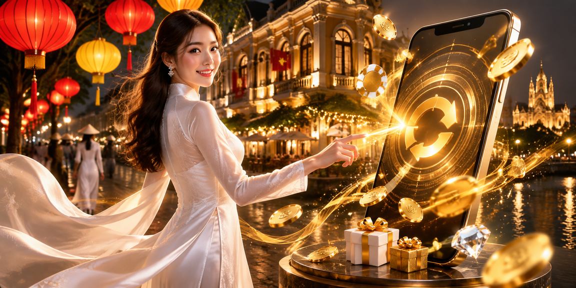 Người phụ nữ mặc áo dài tại Hà Nội nhận bonus hoàn tiền từ nền tảng trực tuyến