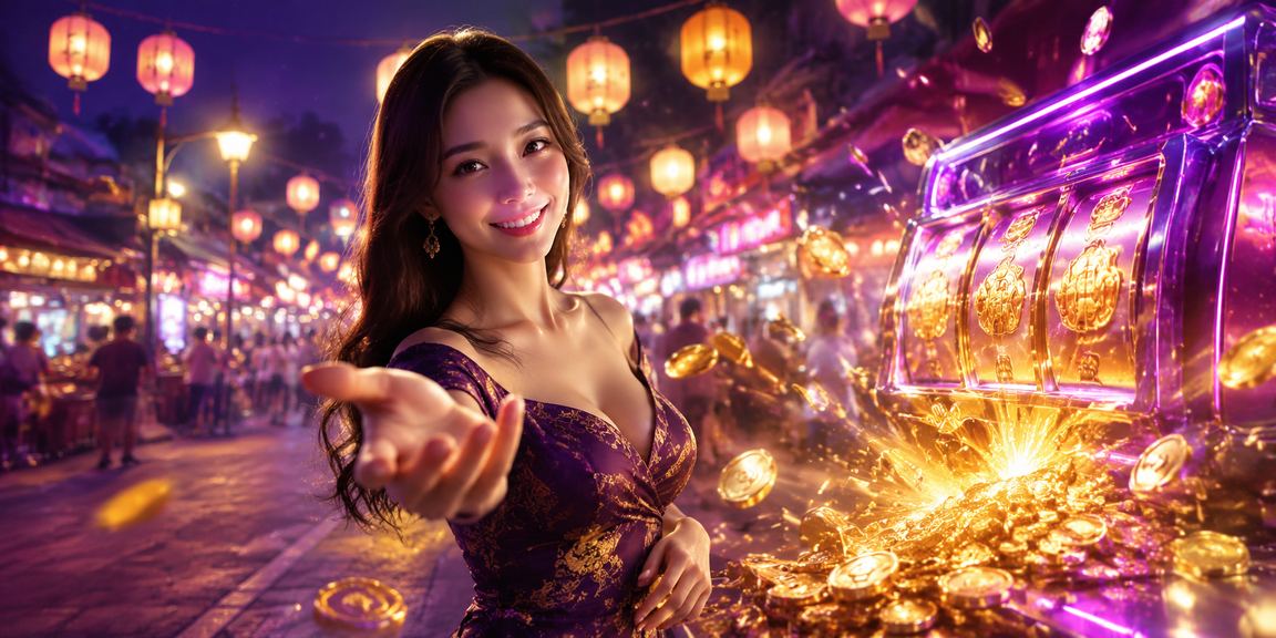 Người dùng tại Phú Quốc chơi slot game trong không khí chợ đêm sôi động